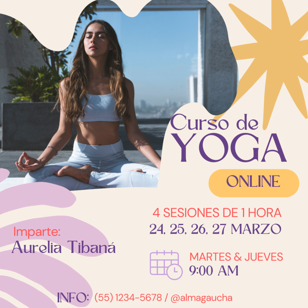 Post para instagram curso online yoga minimalista y organico